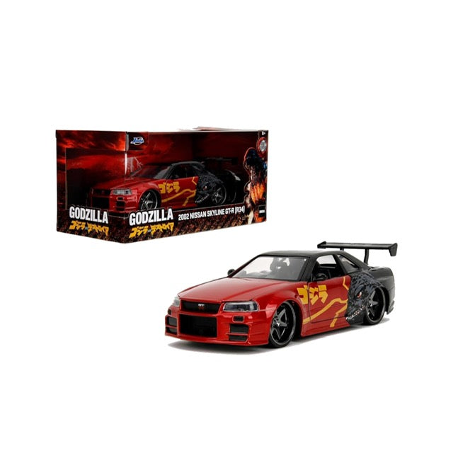 Jada GODZILLA 2002 Nissan SkyLine R34 / Die Cast Car