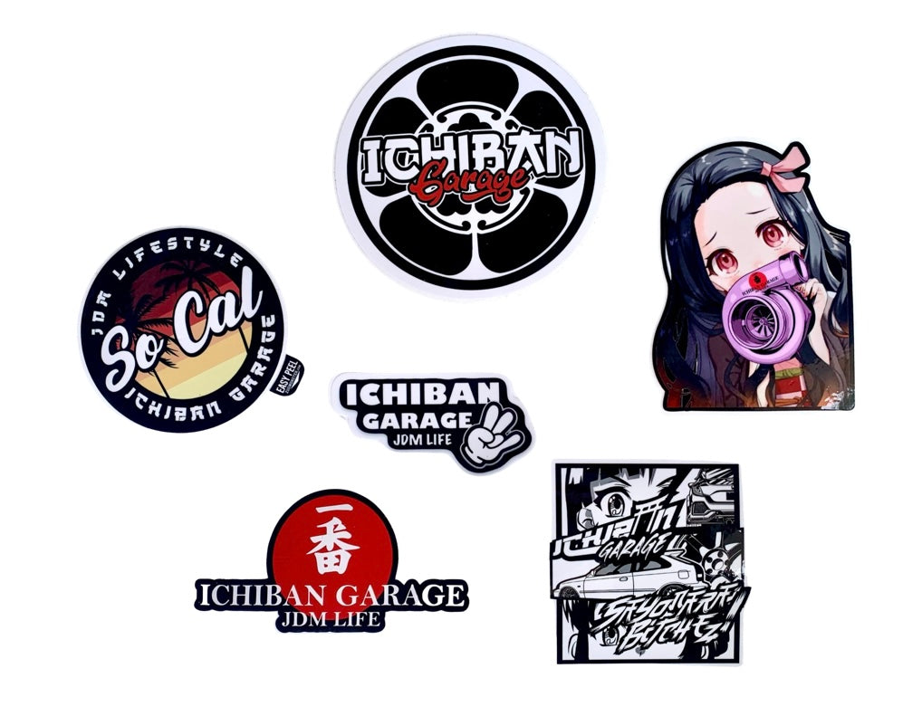Ichiban Garage Stickers- 6 pack